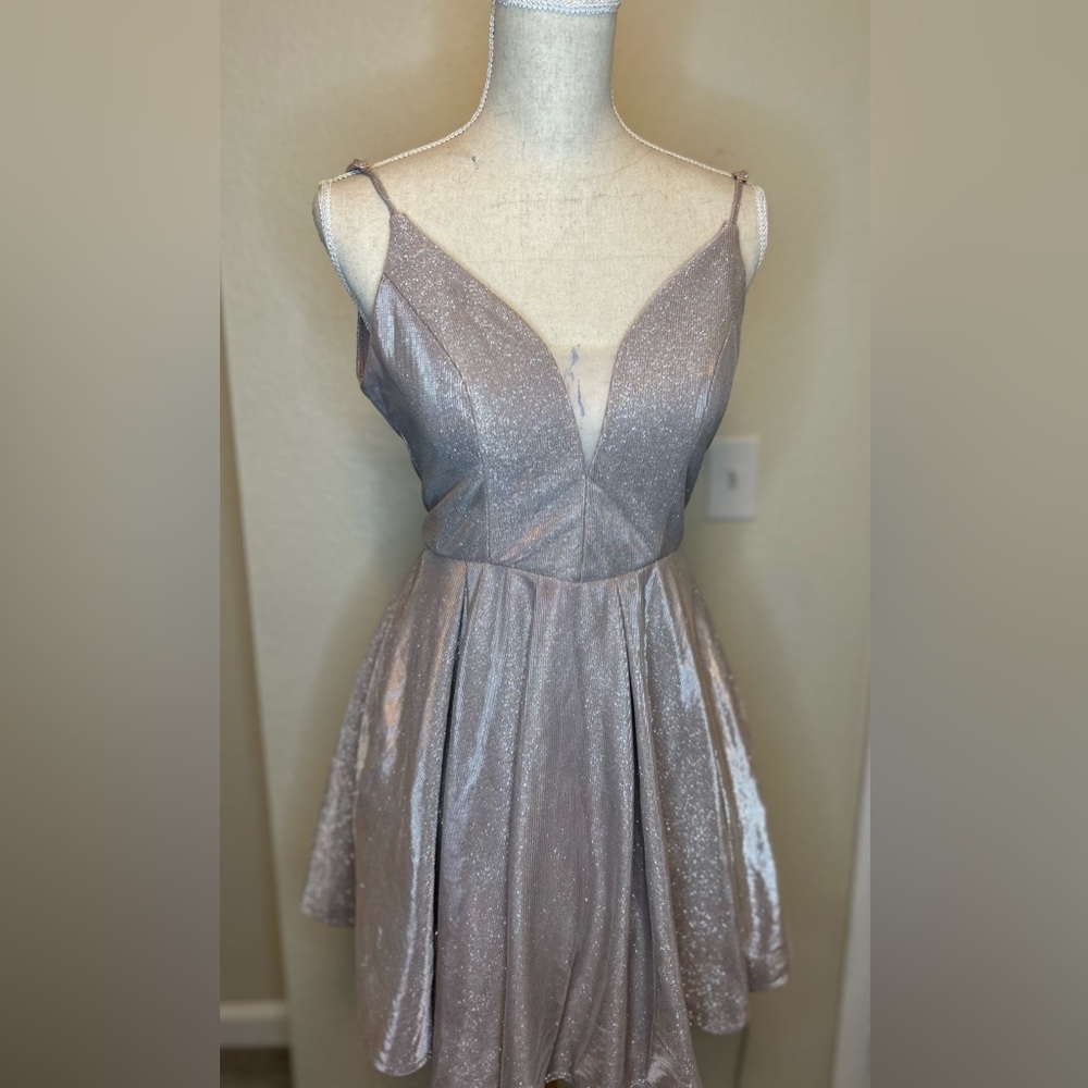 B.darlin short sparkly, puffy, pink woman’s dress